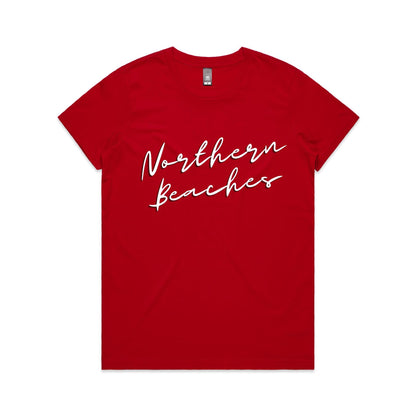 Lost Manly custom logo Northern Beaches AS Colour Women's Maple Tee - Lost Manly Shop