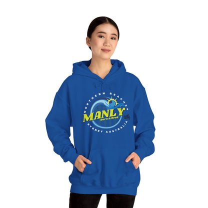 Lost Manly custom logo Manly Beach Surf Hoodie – Sydney Australia Vintage Surf Crest Hoodie - Lost Manly Shop