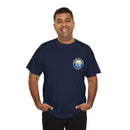 Heavy Cotton T-Shirt with free Canva custom designed logo front and back 