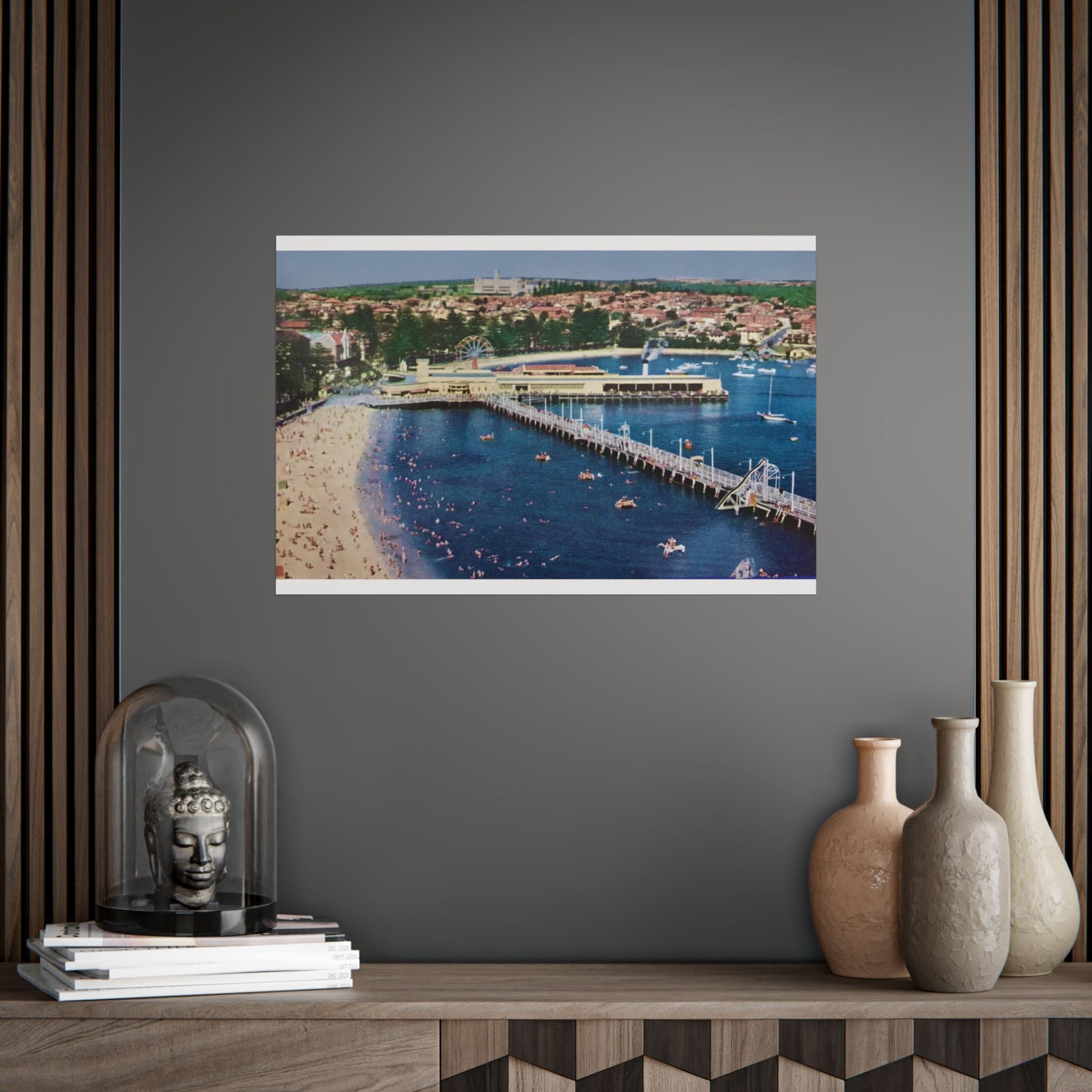 Manly Harbour Pool 1955 Vintage Poster Print - Lost Manly Shop