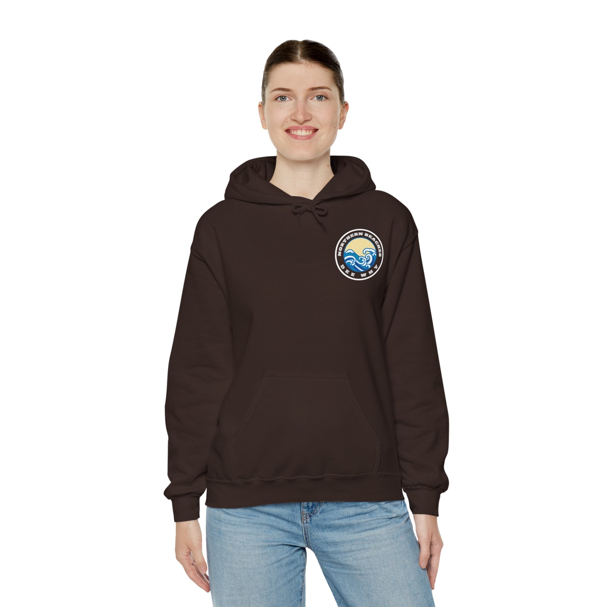 Hoodie custom logo front back Northern Beaches Dee Why 