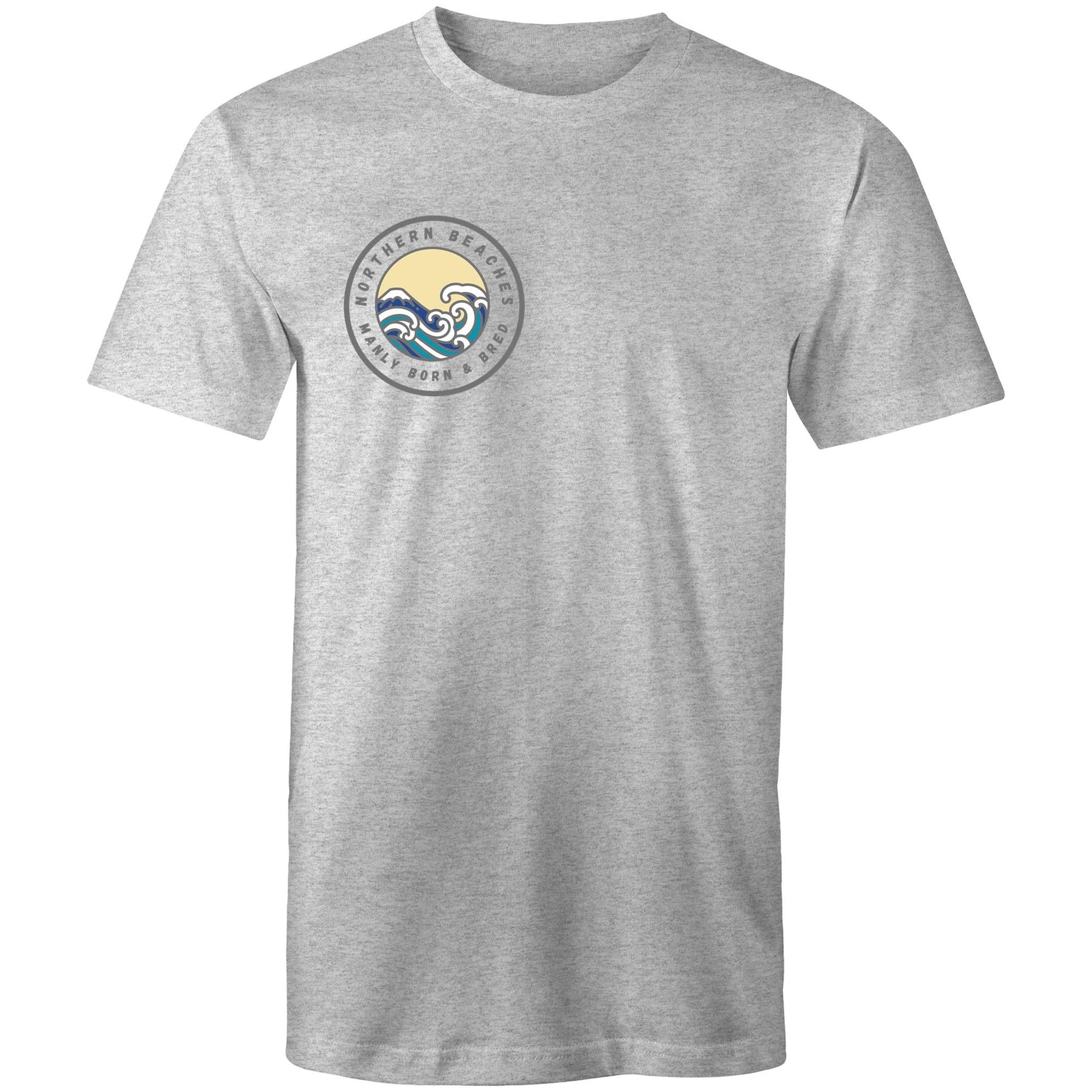 AS Colour Staple - Mens T-Shirt Northern Beaches Manly Born & Bred pocket logo grey font - Lost Manly Shop