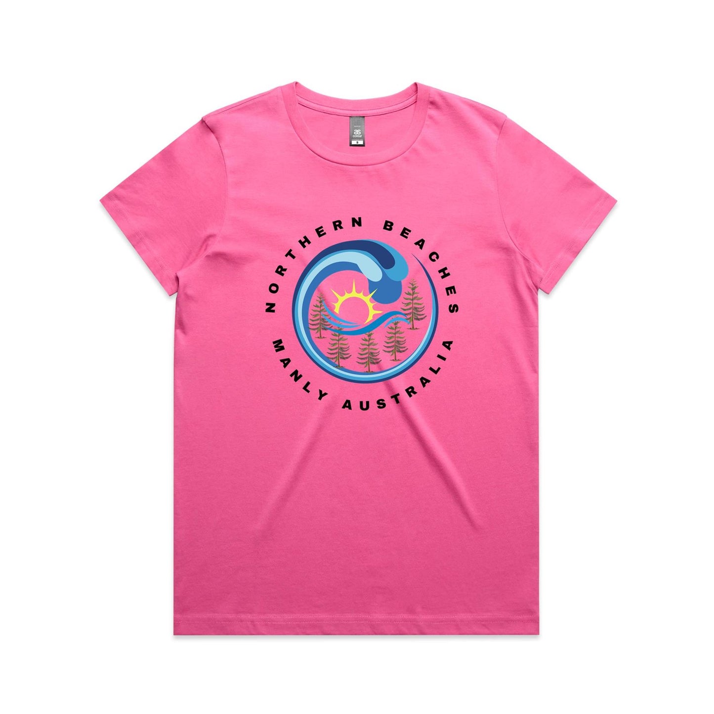 Lost Manly Custom Logo Northern Beaches Manly Australia Edition AS Colour Women's Maple Tee - Lost Manly Shop
