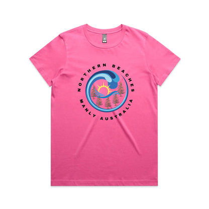Lost Manly Custom Logo Northern Beaches Manly Australia Edition AS Colour Women's Maple Tee - Lost Manly Shop