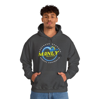Lost Manly custom logo Manly Beach Surf Hoodie – Sydney Australia Vintage Surf Crest Hoodie - Lost Manly Shop