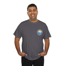 Heavy Cotton T-Shirt with free Canva custom designed logo front and back 