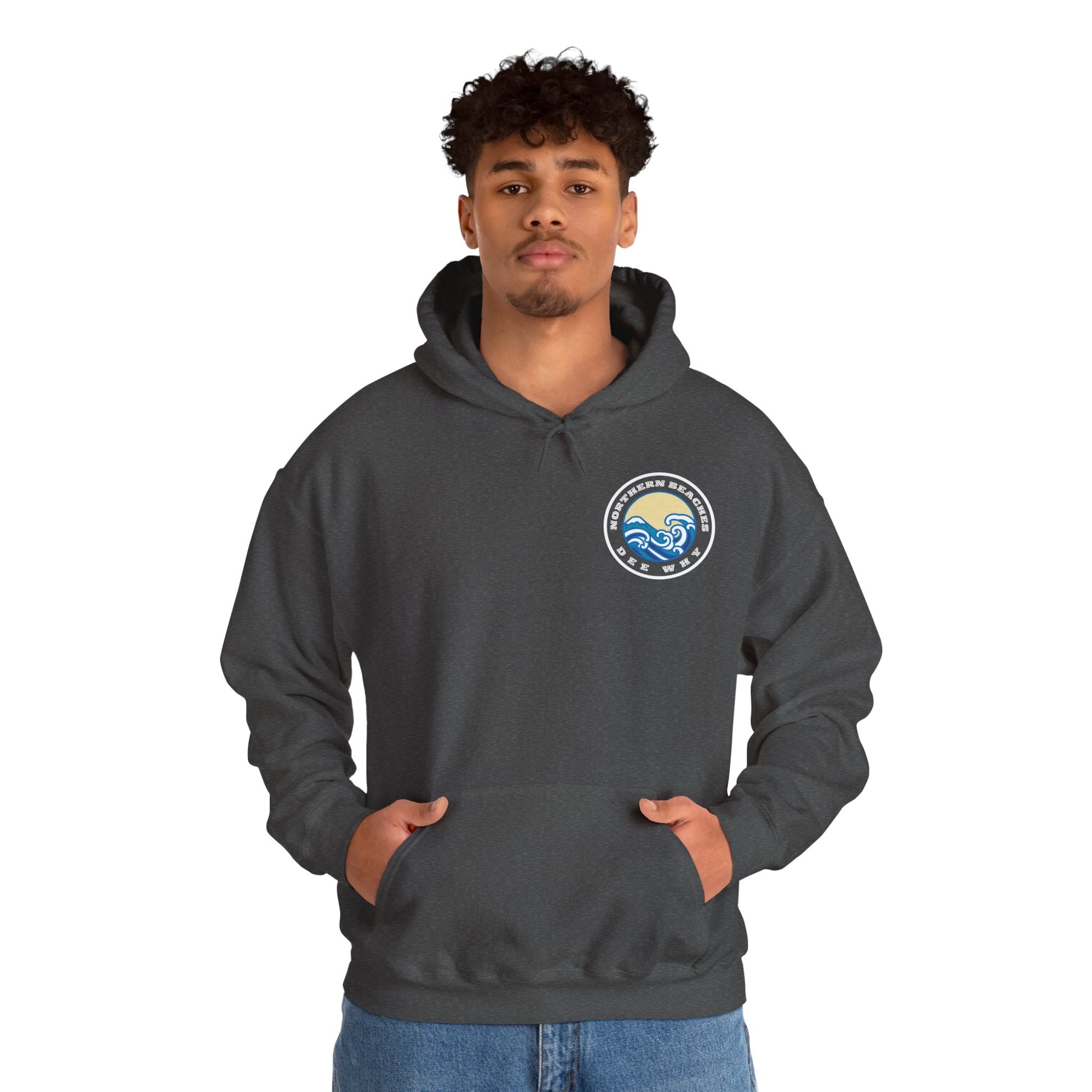 Lost Manly custom Northern Beaches Dee Why front and back logo edition Hoodie - Lost Manly Shop