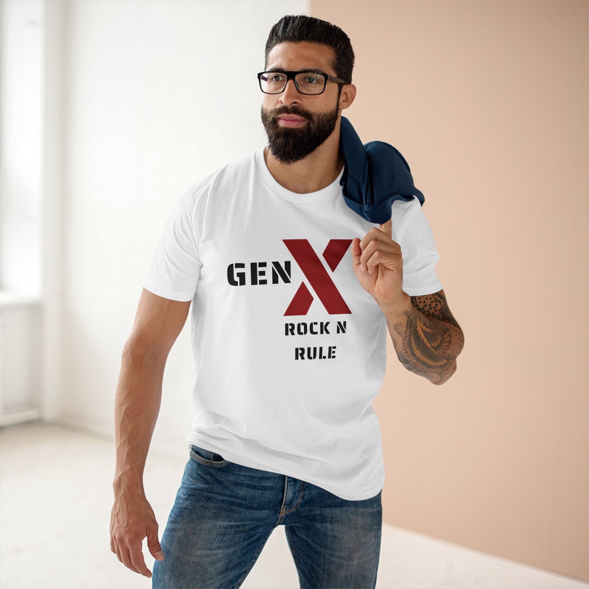 Gen X Rock n Rule Graphic Tee - Nostalgic Gen X T-Shirt, Vintage Style Tee, Gift for Generation X, Casual Wear, Retro Shirt 