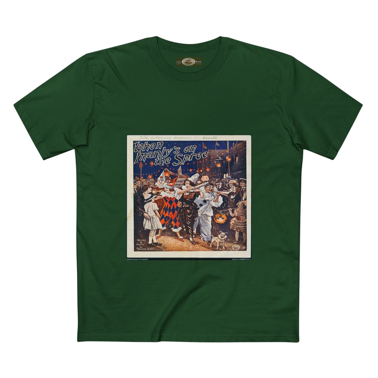 Vintage Manly Mardi Gras Staple Tee Printify