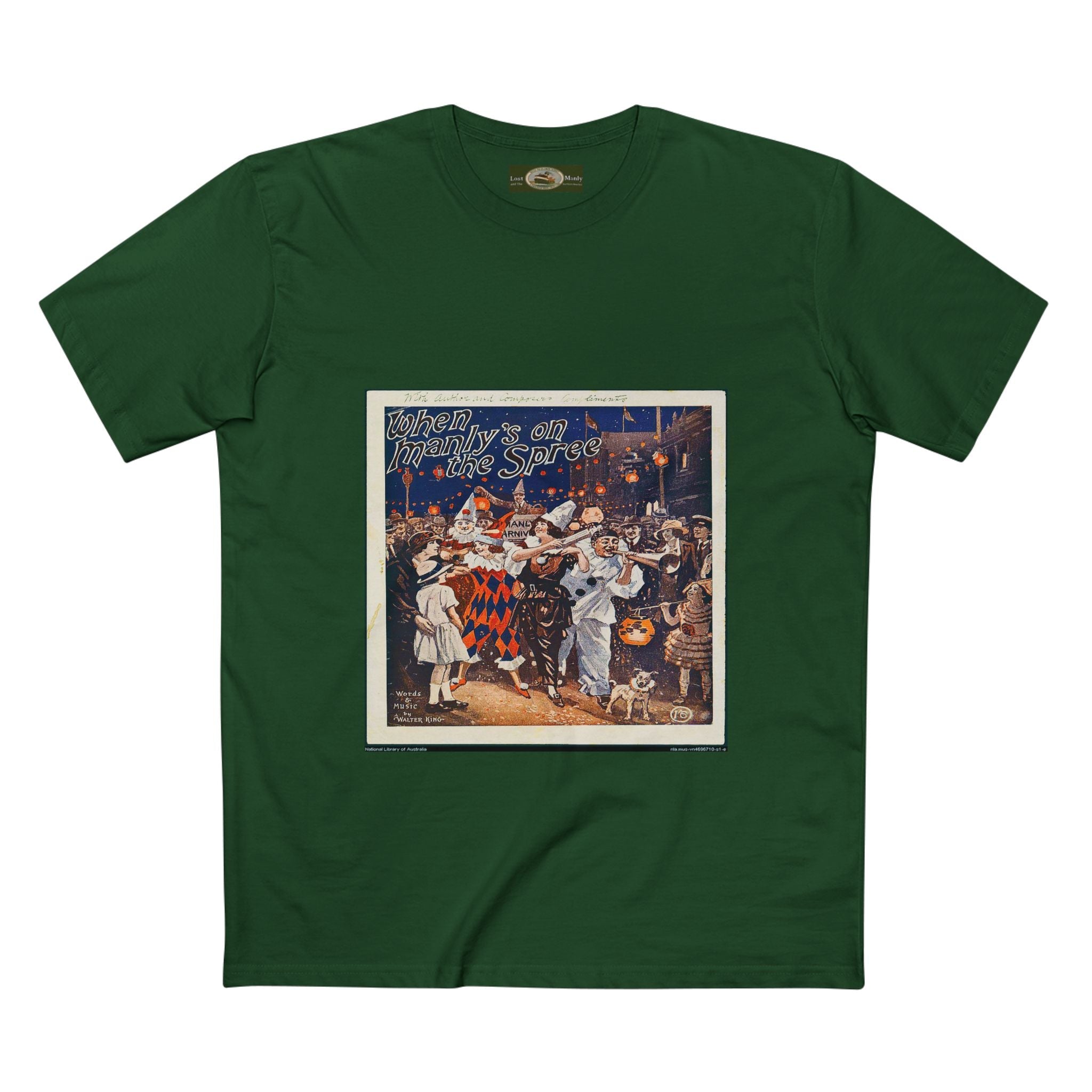 Vintage Manly Mardi Gras Staple Tee Printify