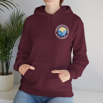 Lost Manly custom Northern Beaches Dee Why front and back logo edition Hoodie - Lost Manly Shop