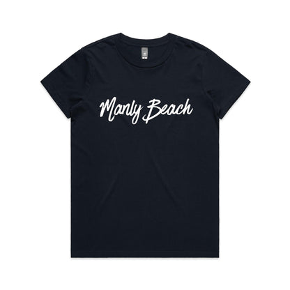 Lost Manly custom logo Manly Beach edition AS Colour Women's Maple Tee - Lost Manly Shop