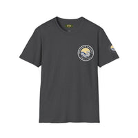 Collaroy custom logo front and sleeve. Lost Manly label. Unisex Soft style T-Shirt Printify