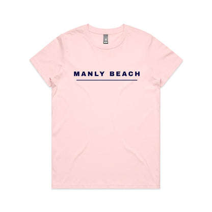 Lost Manly custom logo Manly Beach edition AS Colour Women's Maple Tee - Lost Manly Shop