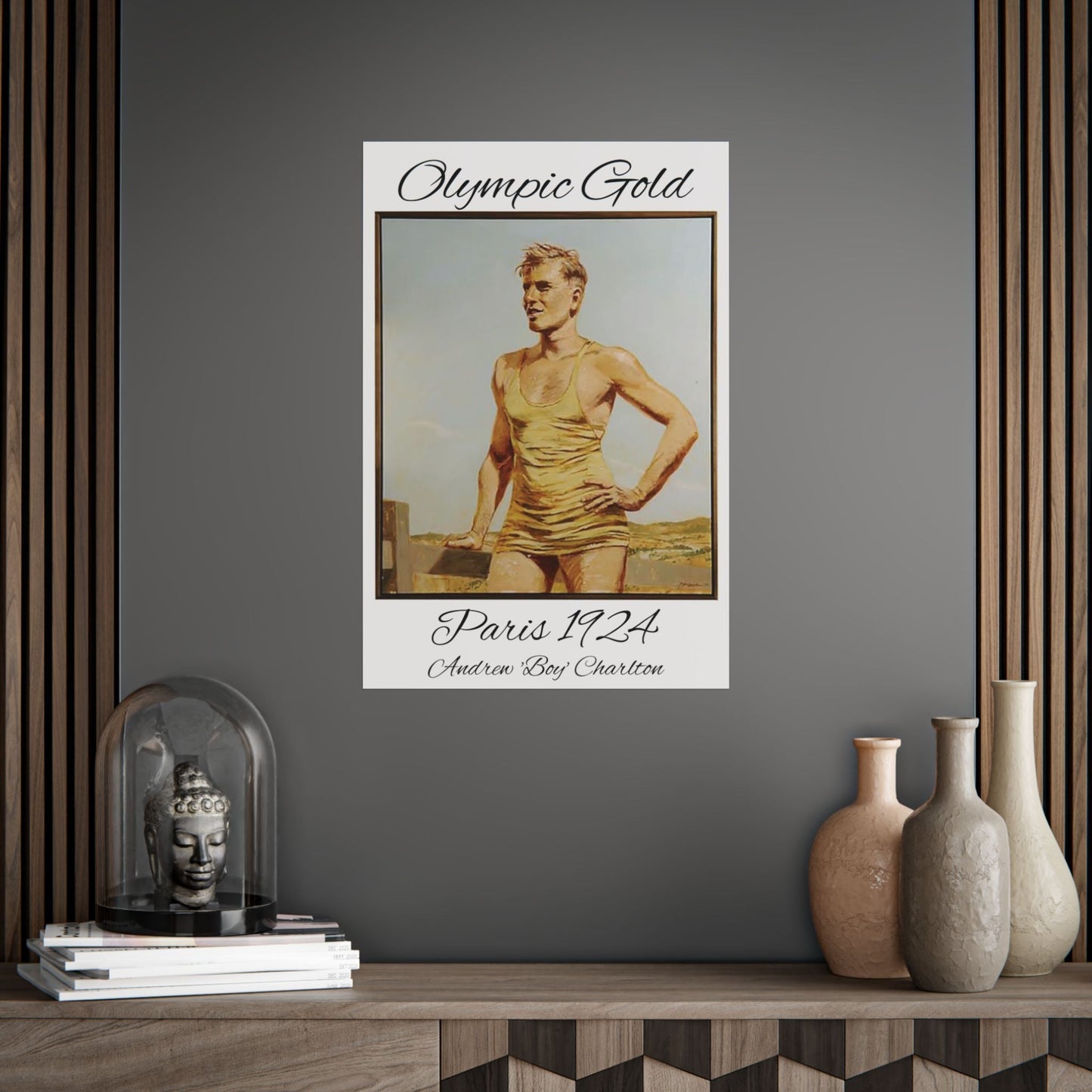 Lost Manly Customised Posters - Olympic Gold Paris 1924 Olympics Andrew "Boy" Charlton, brings home Olympic Gold to Manly 