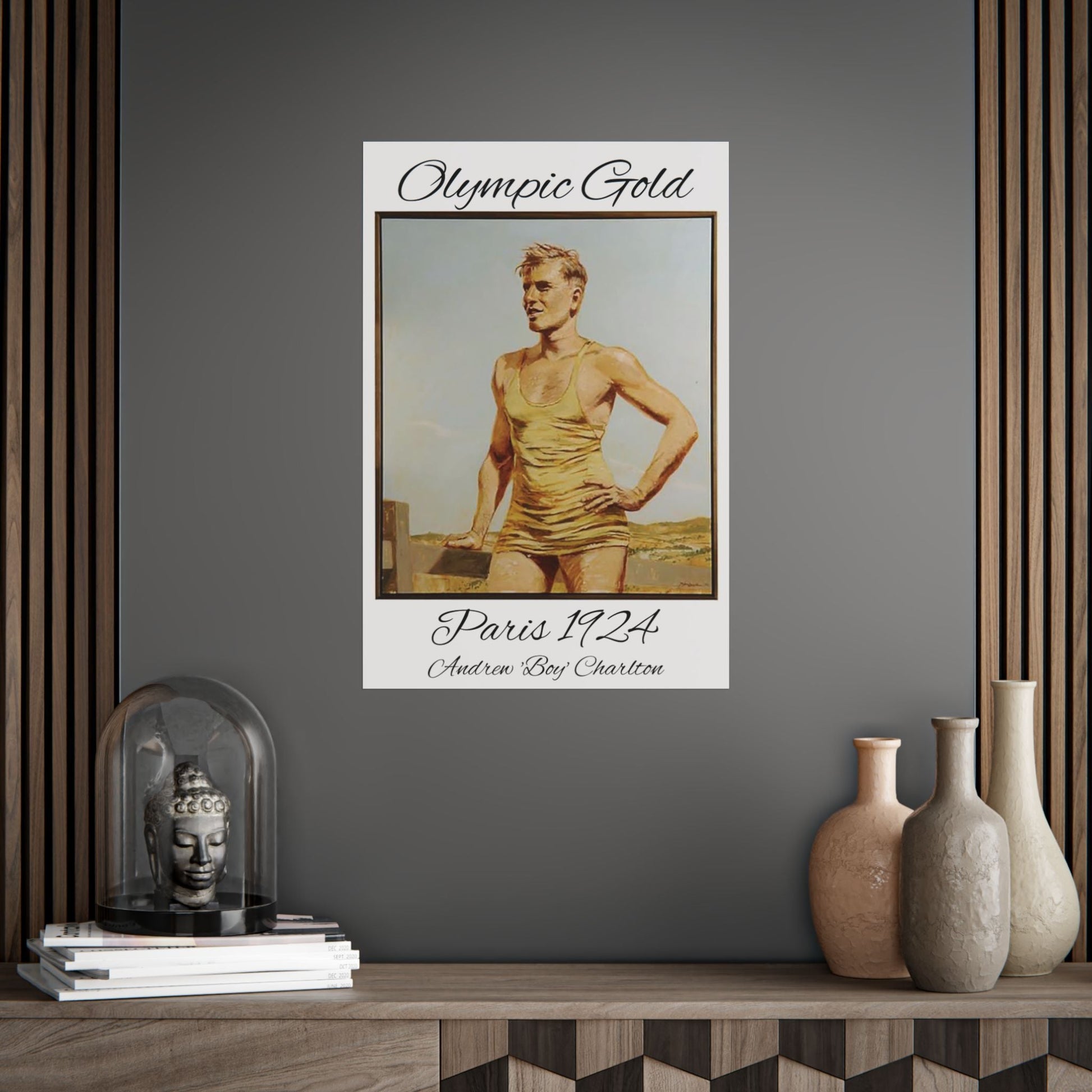 Lost Manly Customised Posters - Olympic Gold Paris 1924 Olympics Andrew "Boy" Charlton, brings home Olympic Gold to Manly 