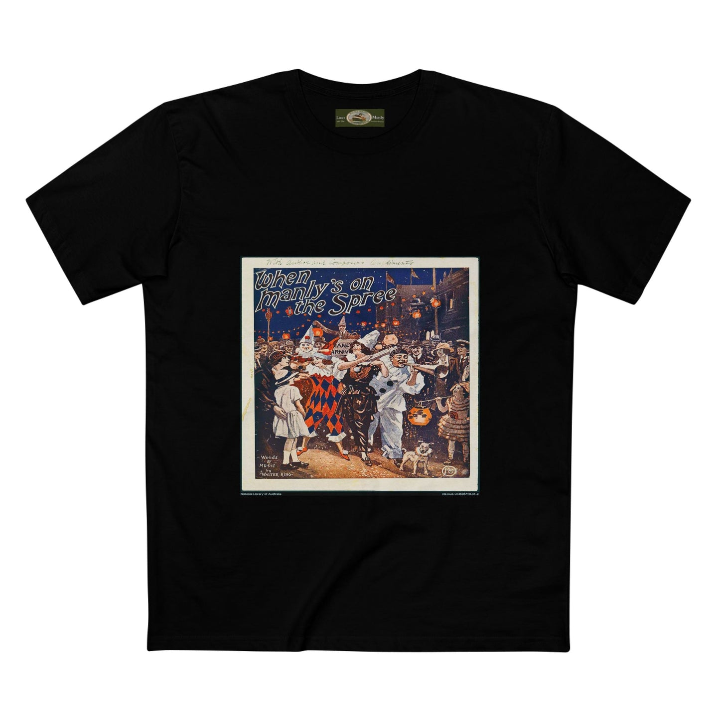 Vintage Manly Mardi Gras Staple Tee Printify