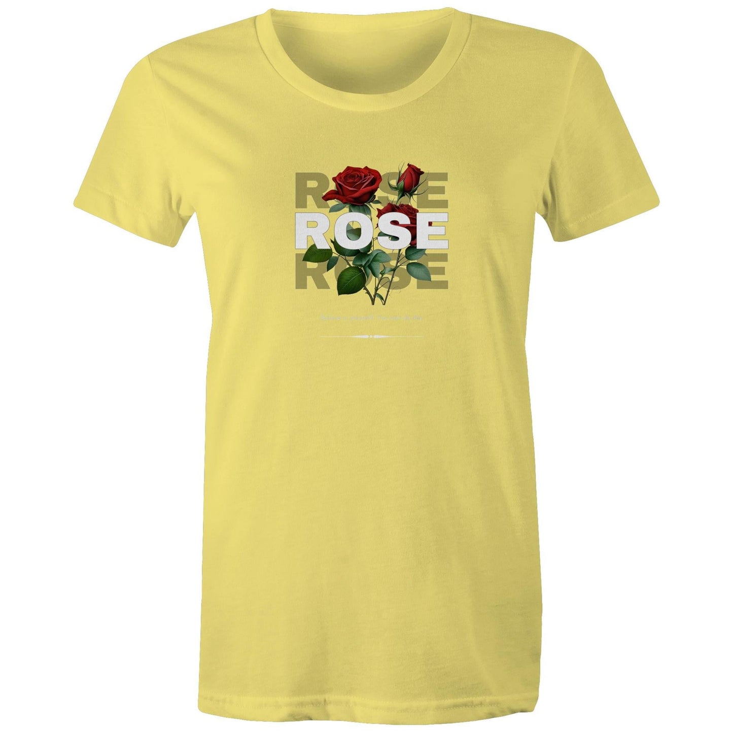 Women's Maple Tee Rose custom logo 