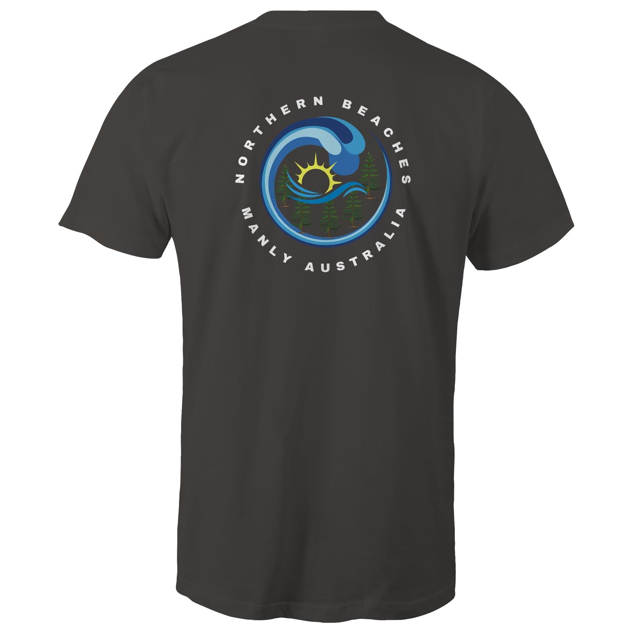 Northern Beaches Manly Australia front and back logo on AS Colour Staple Cotton Adult T-Shirt Ogo Merch