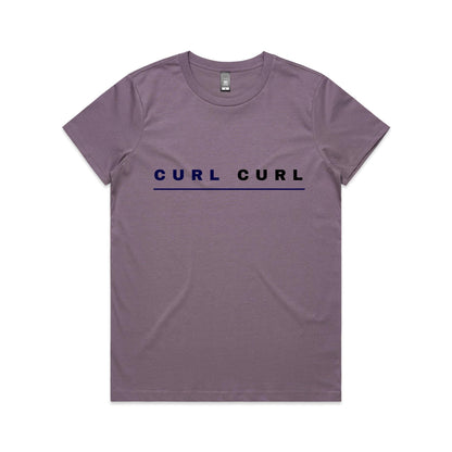Lost Manly custom logo Curl Curl edition AS Colour Women's Maple Tee - Lost Manly Shop