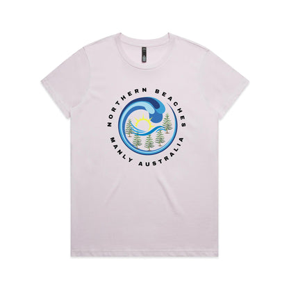 Lost Manly Custom Logo Northern Beaches Manly Australia Edition AS Colour Women's Maple Tee - Lost Manly Shop