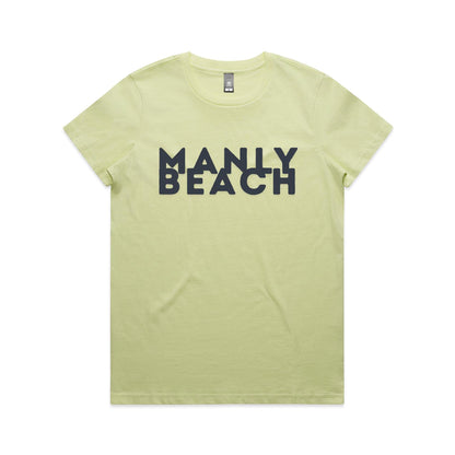 Lost Manly custom logo Manly Beach edition AS Colour Women's Maple Tee - Lost Manly Shop