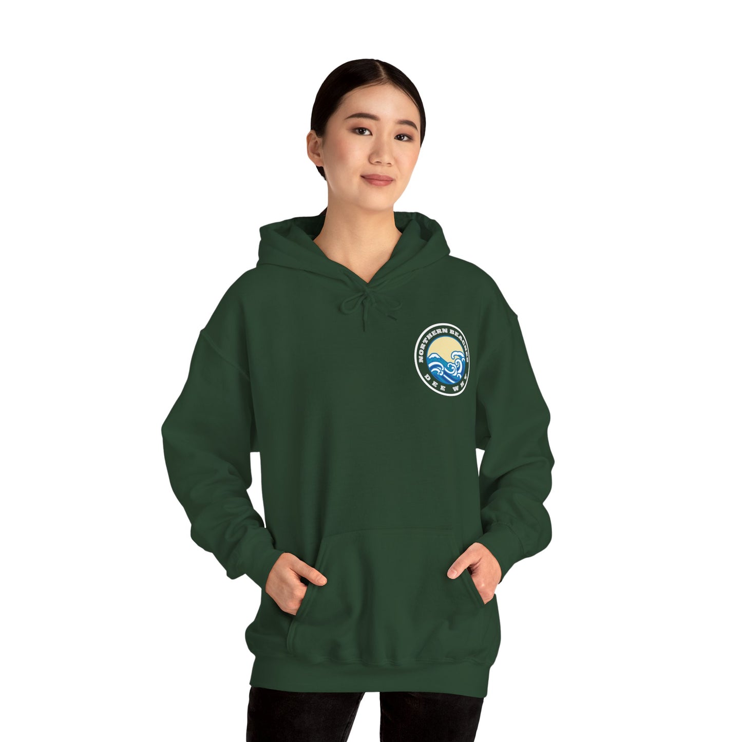 Lost Manly custom Northern Beaches Dee Why front and back logo edition Hoodie - Lost Manly Shop