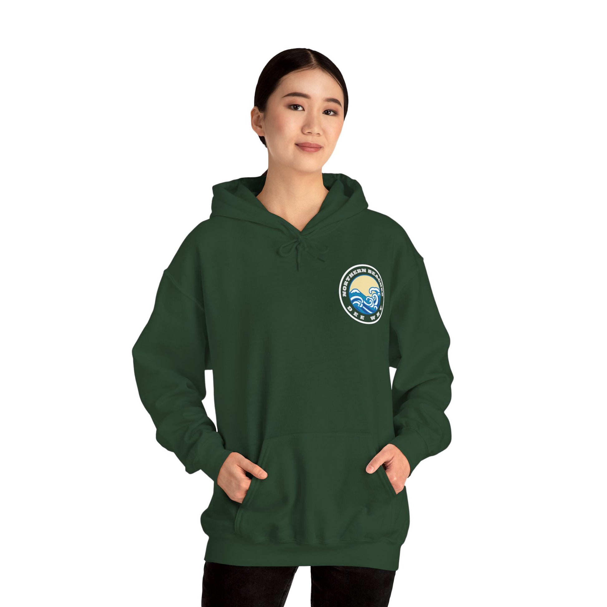 Lost Manly custom Northern Beaches Dee Why front and back logo edition Hoodie - Lost Manly Shop