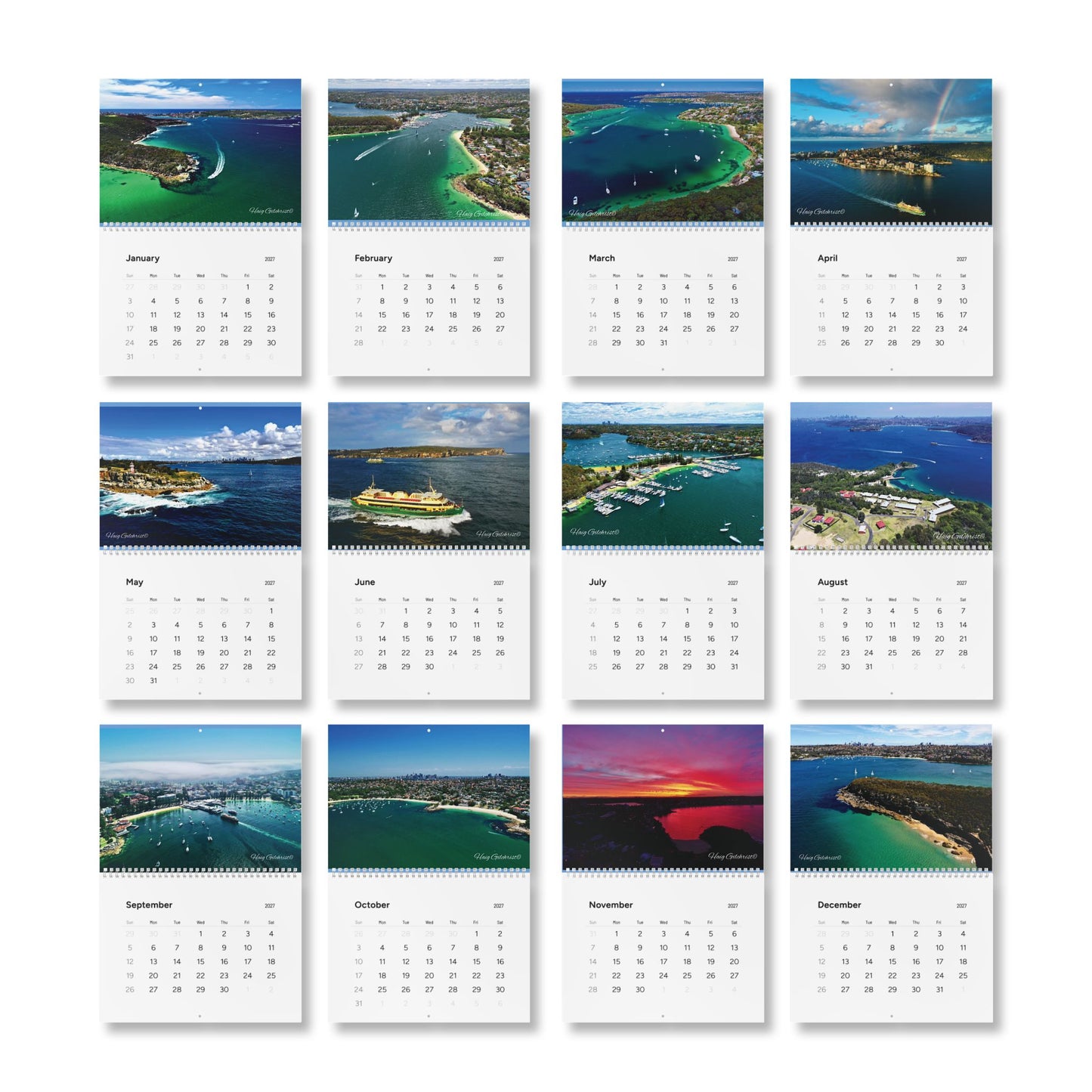 Magnificent Sydney Harbour Birdseye View 2027 Wall Calendar