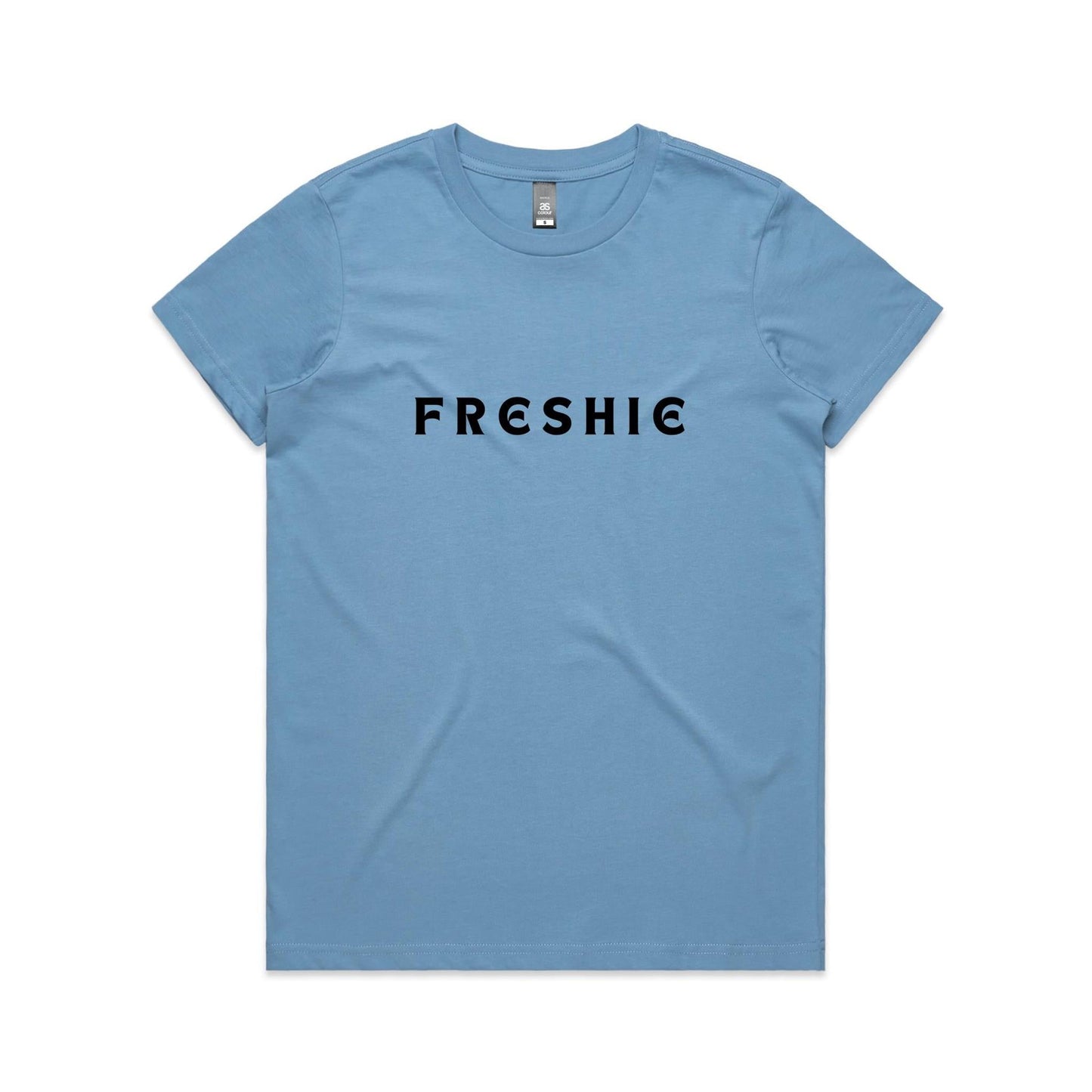 AS Colour Women's Maple Tee Freshie custom logo black font 