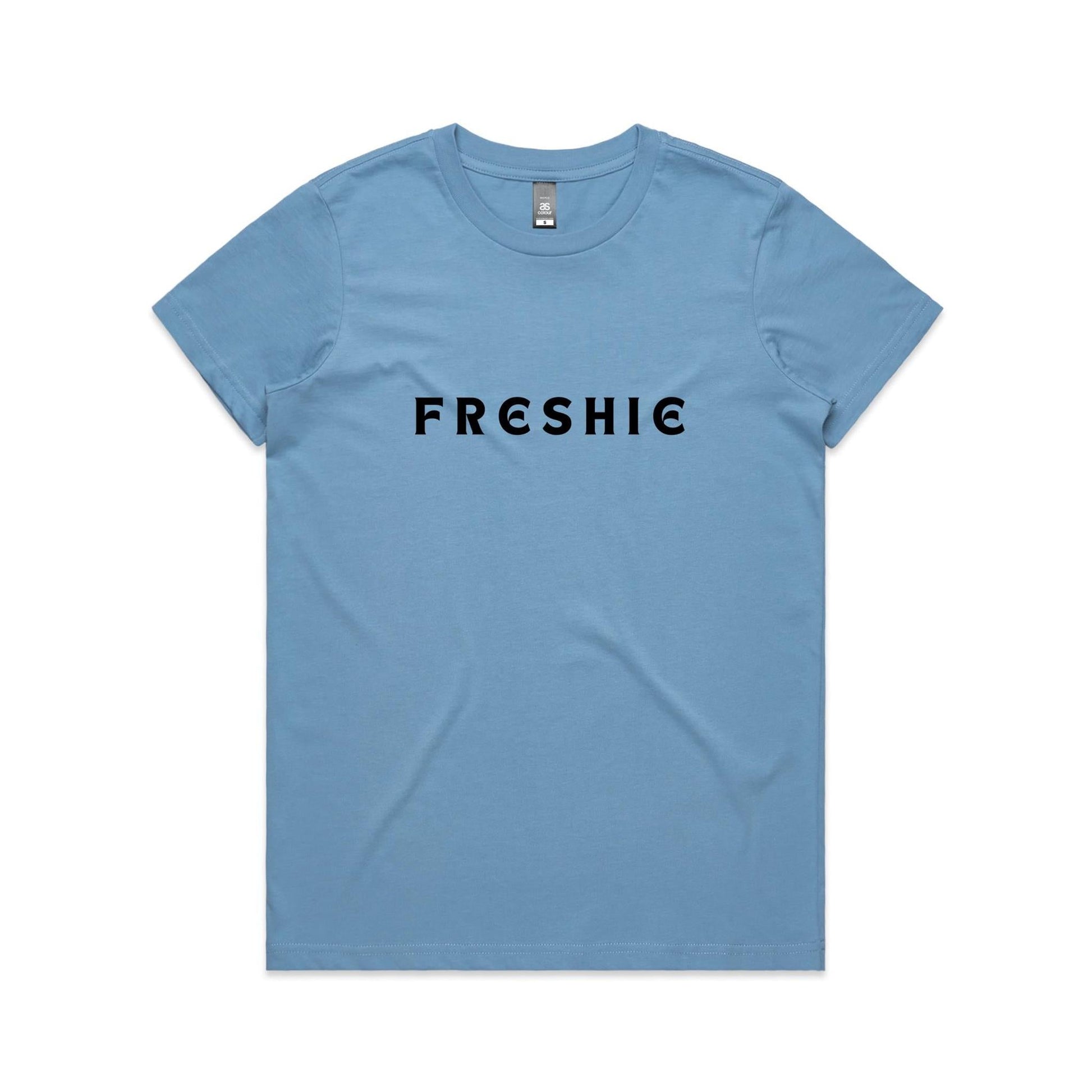 AS Colour Women's Maple Tee Freshie custom logo black font 