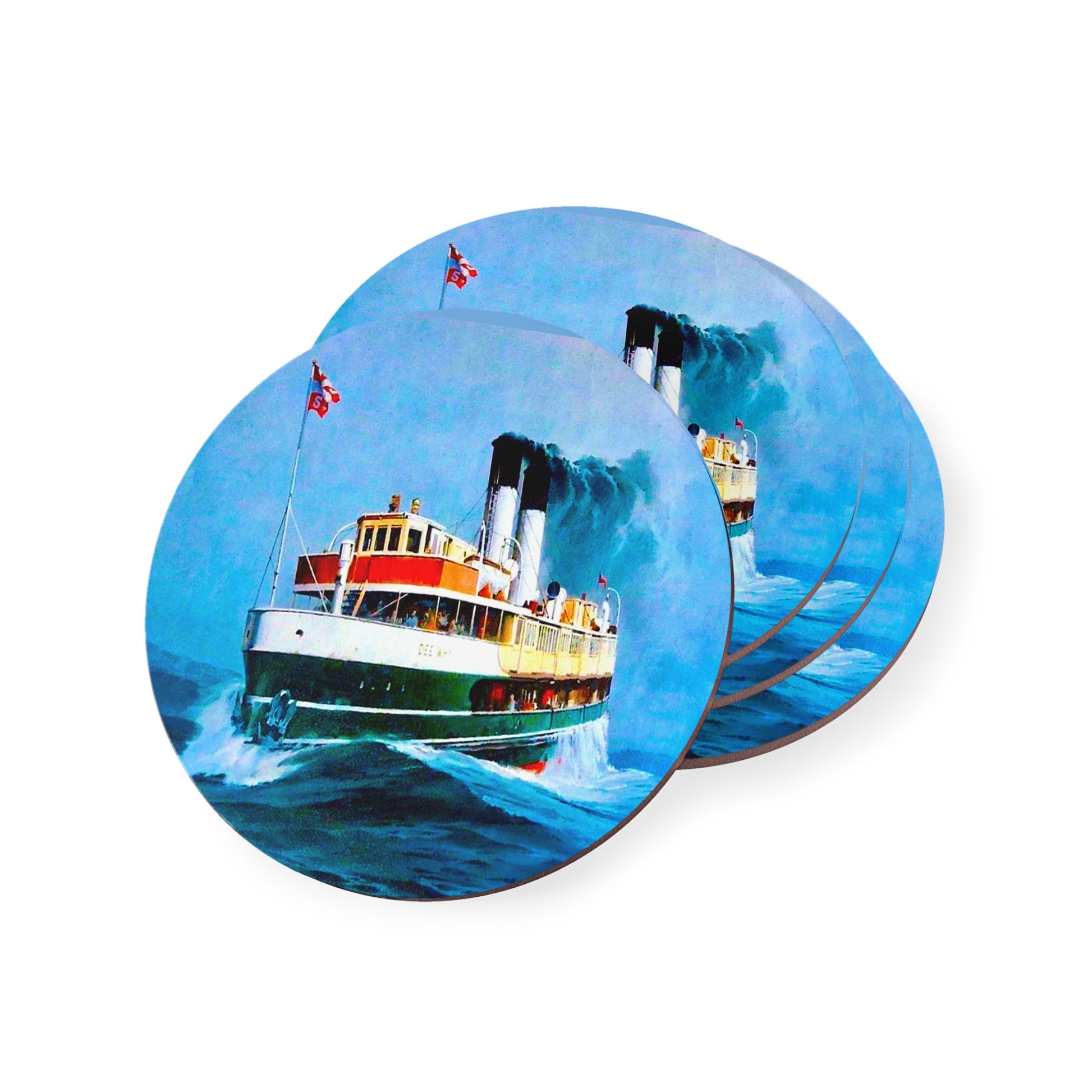 Coaster Set - 'Dee Why' Ferry Painting by Phil Belbin - Lost Manly Shop
