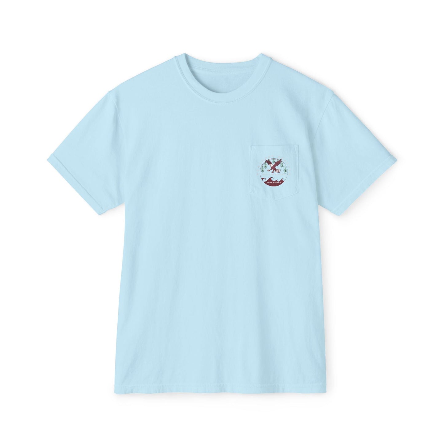 "The Westwood" Northern Beaches custom logo on front and back Pocket T-Shirt - Vintage Style for Beach Lovers