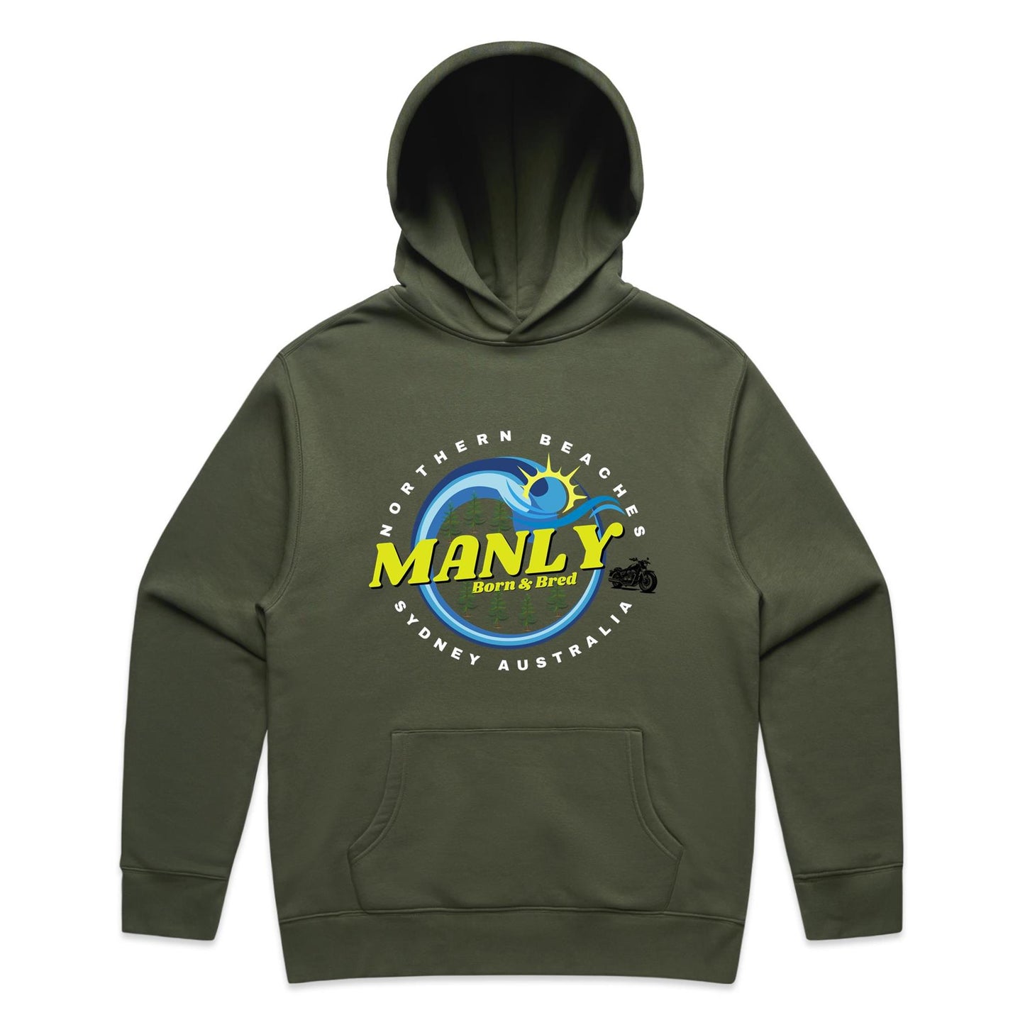 Lost Manly custom logo The Manly Barry Born & Bred edition AS Colour Relax Hood - Lost Manly Shop