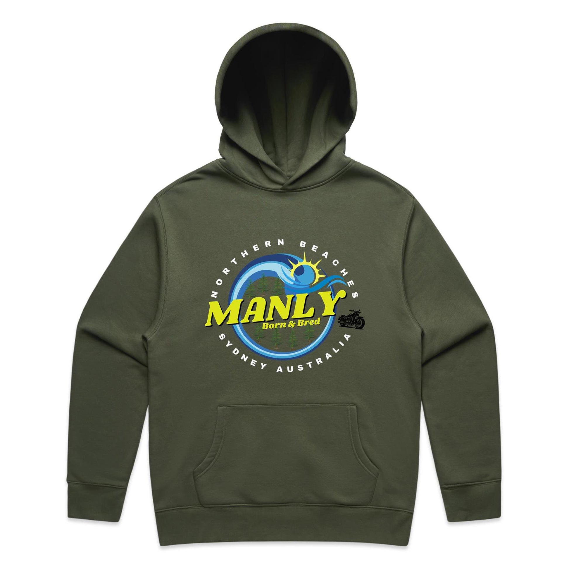 Lost Manly custom logo The Manly Barry Born & Bred edition AS Colour Relax Hood - Lost Manly Shop