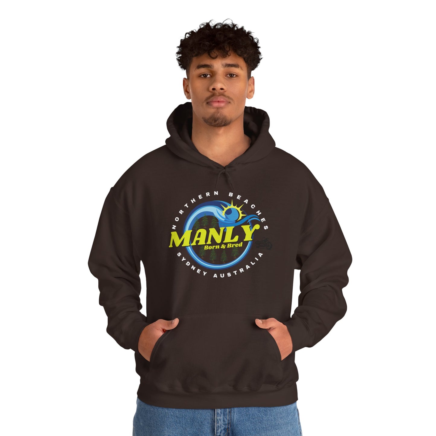 Lost Manly custom logo Manly Beach Surf Hoodie – Sydney Australia Vintage Surf Crest Hoodie - Lost Manly Shop