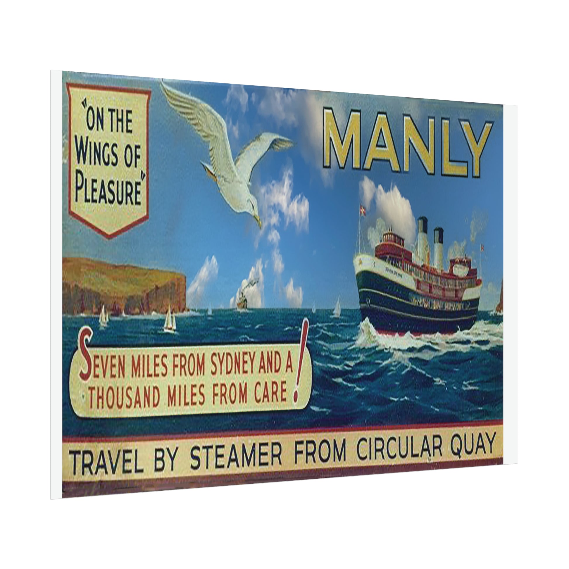 Seven Miles from Sydney Travel Poster 1940s Rolled Posters - Lost Manly Shop