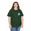 Heavy Cotton T-Shirt with free Canva custom designed logo front and back 