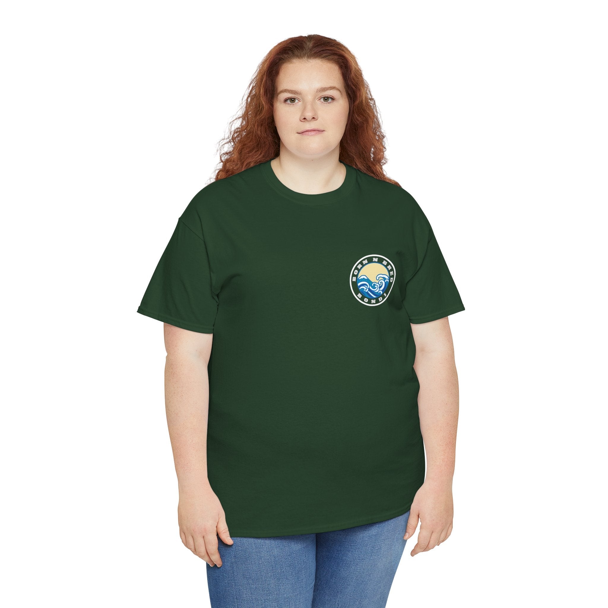 Heavy Cotton T-Shirt with free Canva custom designed logo front and back 