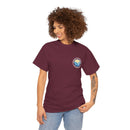 Heavy Cotton T-Shirt with free Canva custom designed logo front and back 