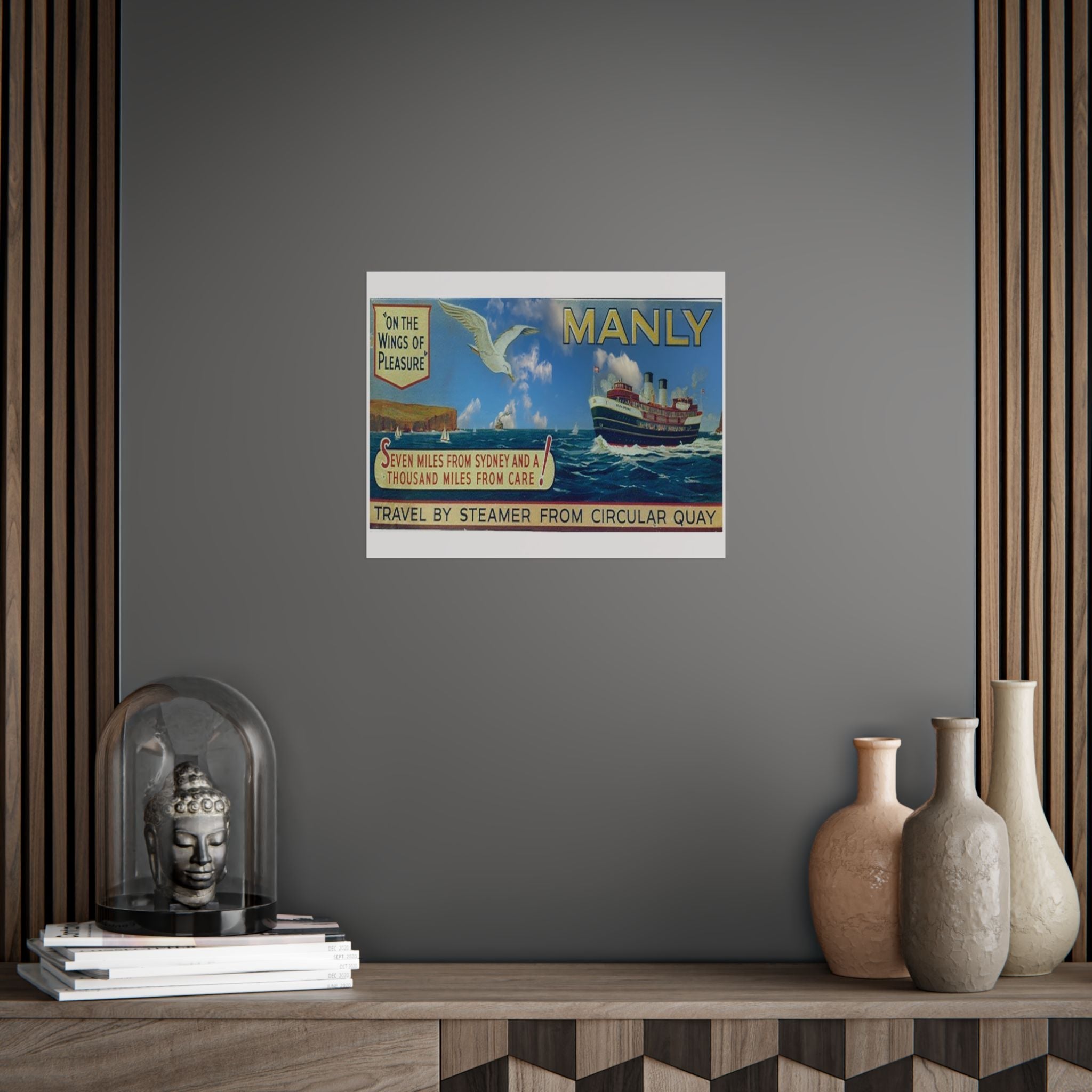 Manly Ferry Vintage Travel Poster Prints 1940s Printify