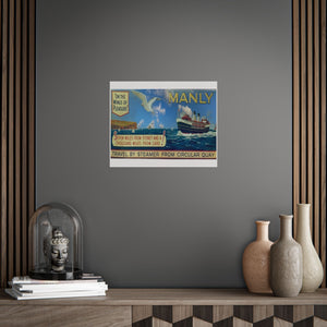 Manly Ferry Vintage Travel Poster Prints 1940s Printify