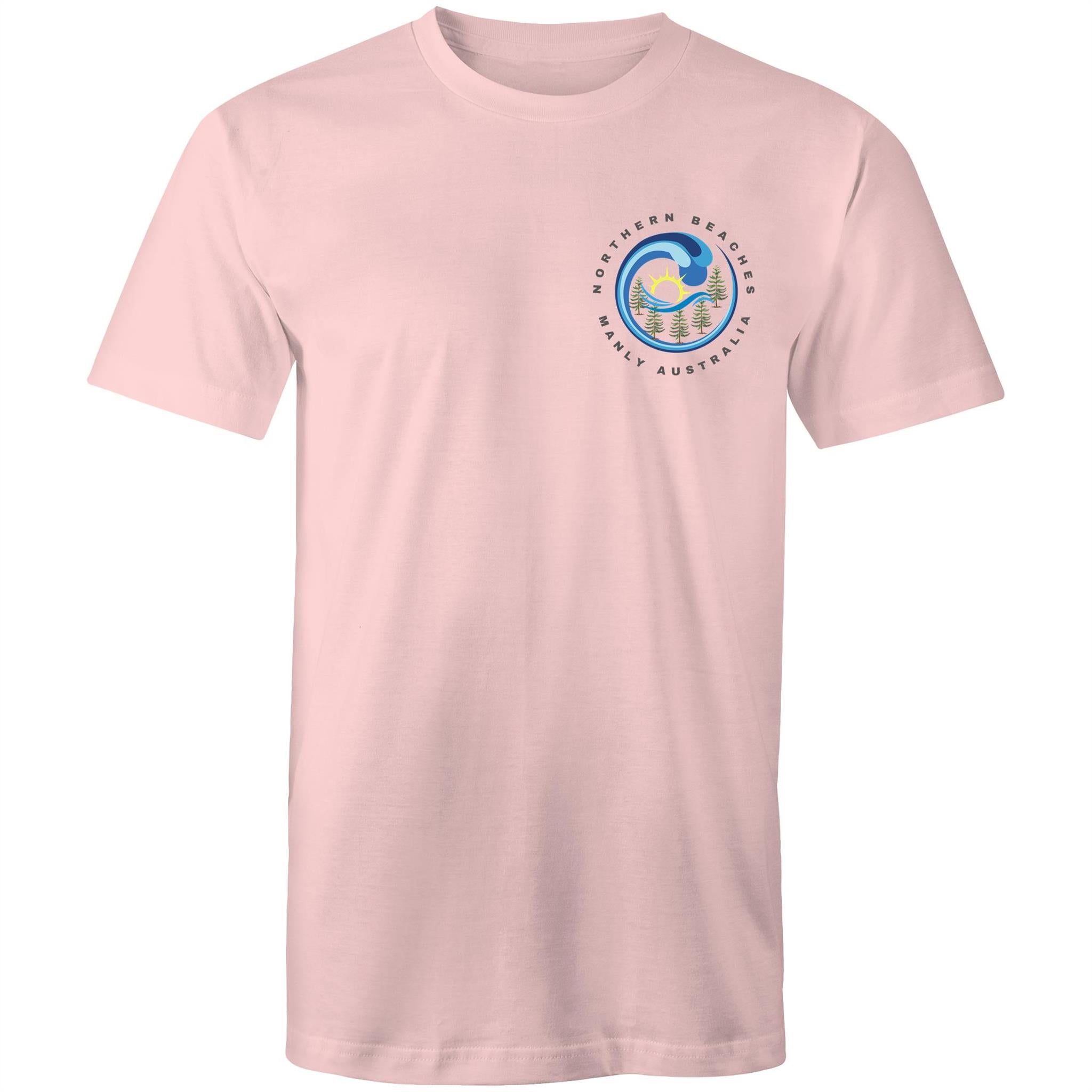 Northern Beaches Manly Australia small front grey font logo on AS Colour Cotton T-Shirt Ogo Merch