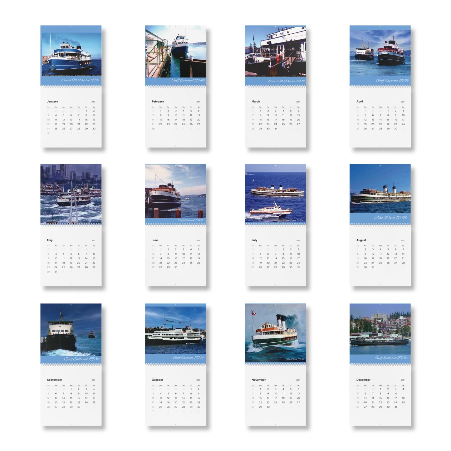 Manly Ferries Journey Through Time 2027 Wall Calendar - Lost Manly Shop