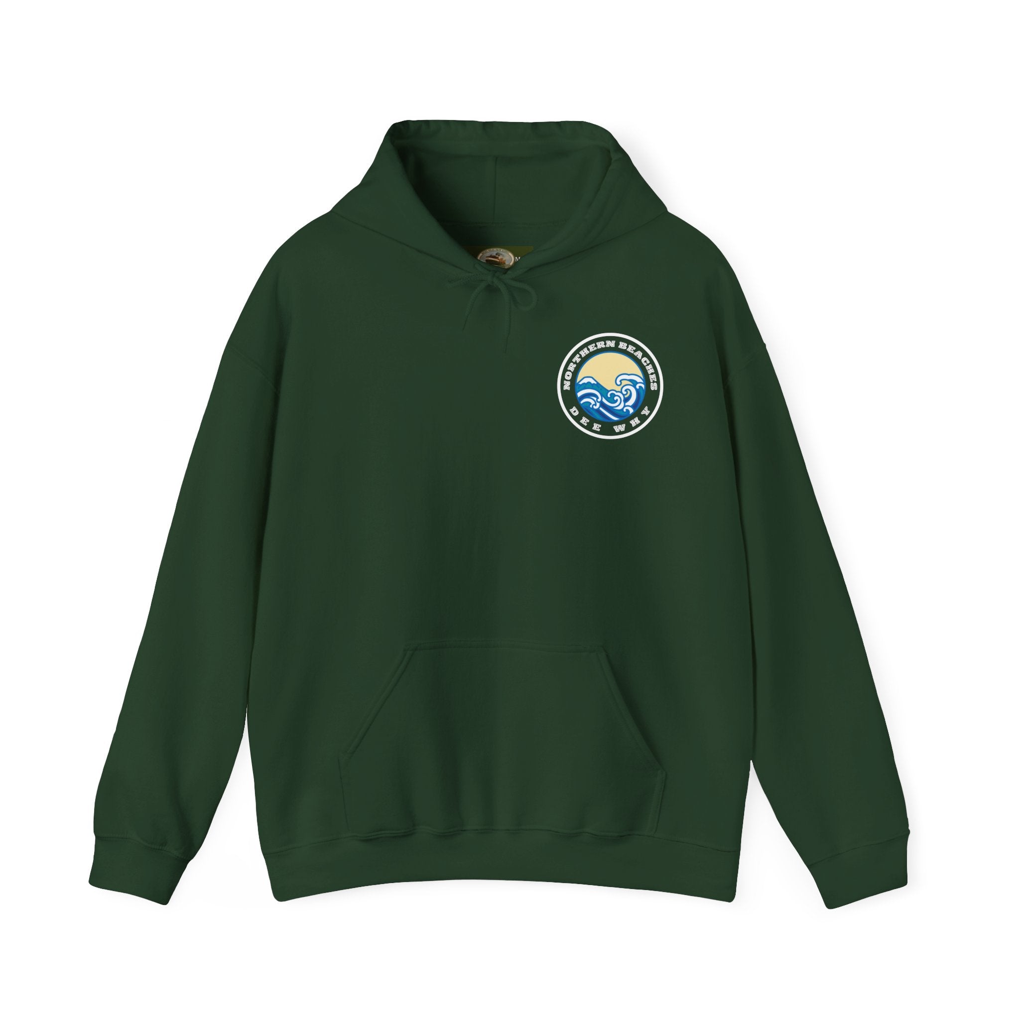 Hoodie custom logo front back Northern Beaches Dee Why 