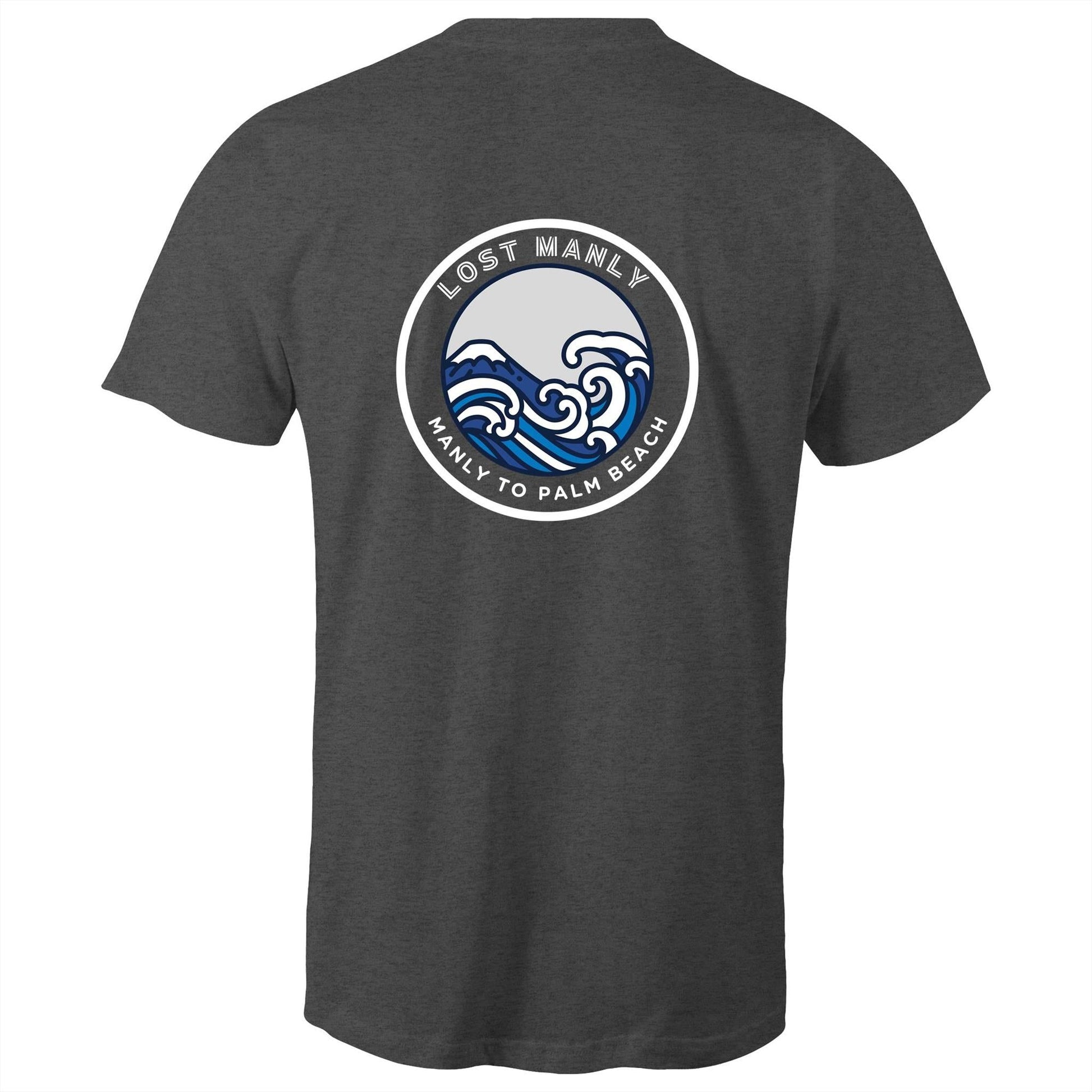AS Colour Staple - Mens T-Shirt Lost Manly Manly to Palm Beach logo on white font on back - Lost Manly Shop