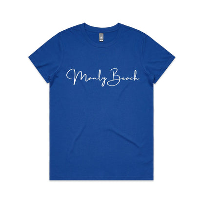Lost Manly custom logo Manly Beach edition AS Colour Women's Maple Tee - Lost Manly Shop