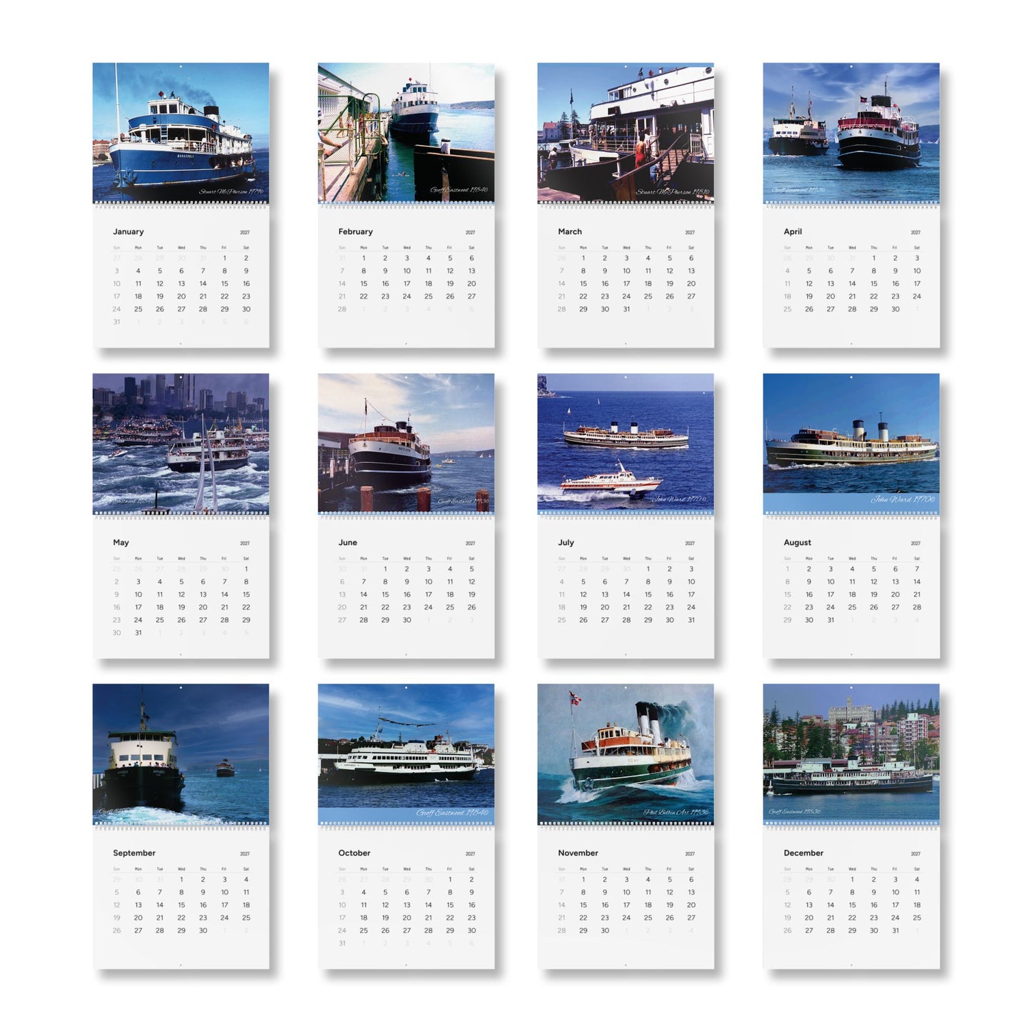 Manly Ferries Journey Through Time 2027 Wall Calendar - Lost Manly Shop