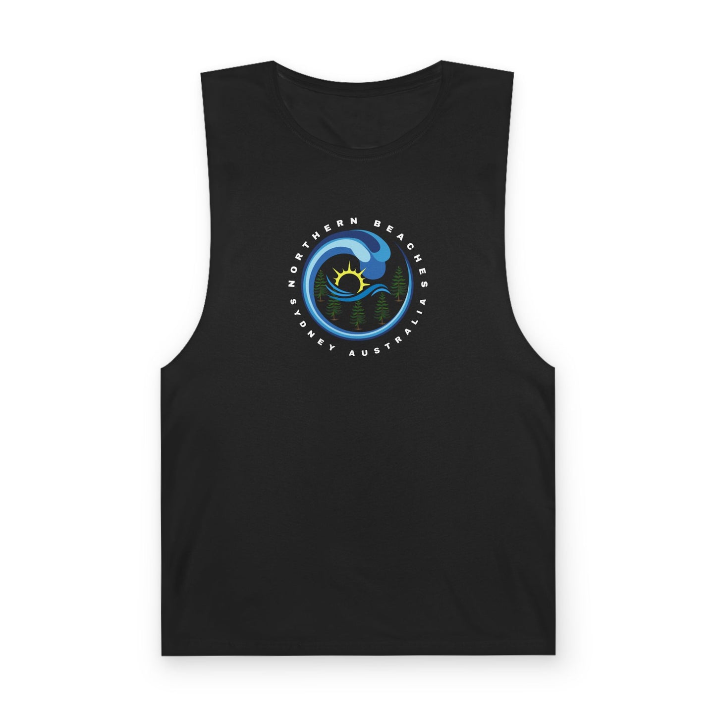 Lost Manly custom logo edition Ocean Wave Sunrise Tank — Coastal Surf Graphic Tank Top - Lost Manly Shop
