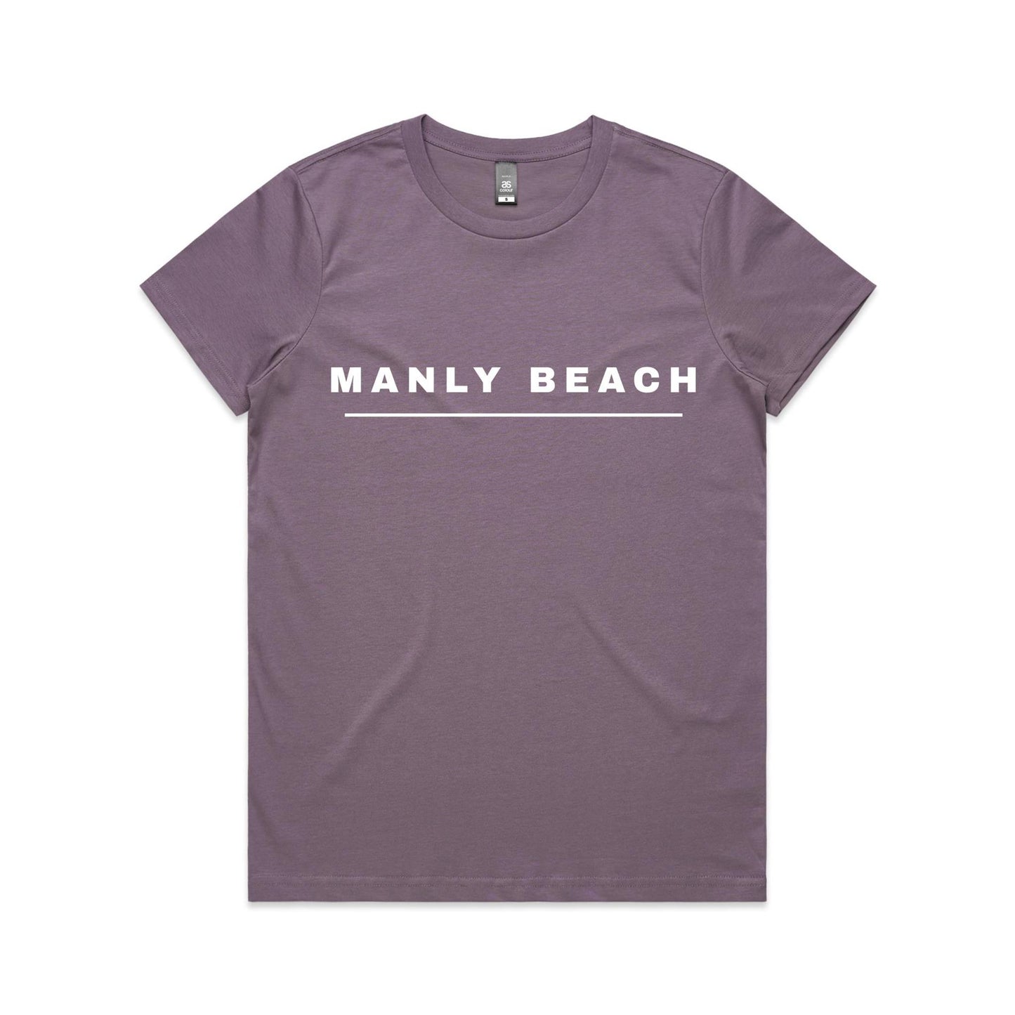 Lost Manly custom logo Manly Beach edition AS Colour Women's Maple Tee (pastels) - Lost Manly Shop